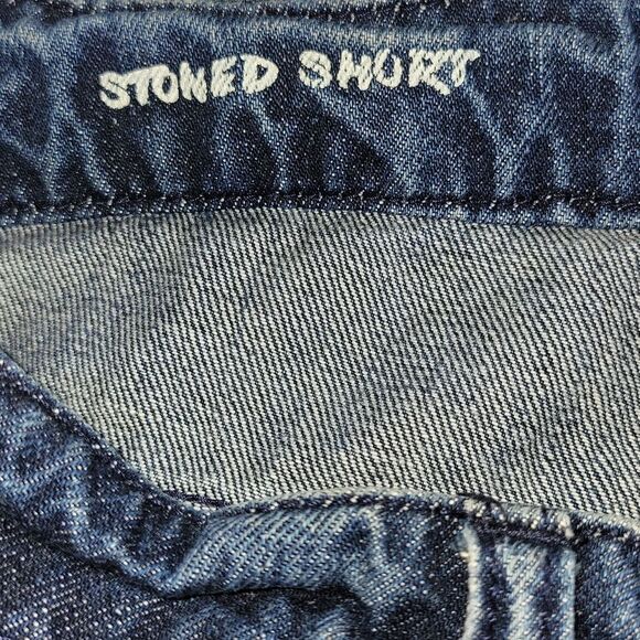 VOLCOM Stoned Jean Shorts Frayed Cutoffs Grunge Cheeky Distressed Size 28 - Picture 9 of 10